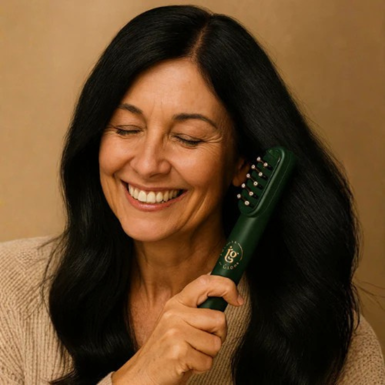 Anti-Hair Loss Microcurrent Comb – LED, RF Electric hair brush & Scalp Massager for Thinning Hair & Root Strengthening